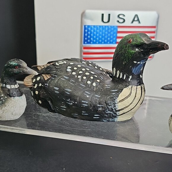 Duck Loon Figurines Resin Bird Decor Painted Animals Mallard Desk Decor - Picture 10 of 16